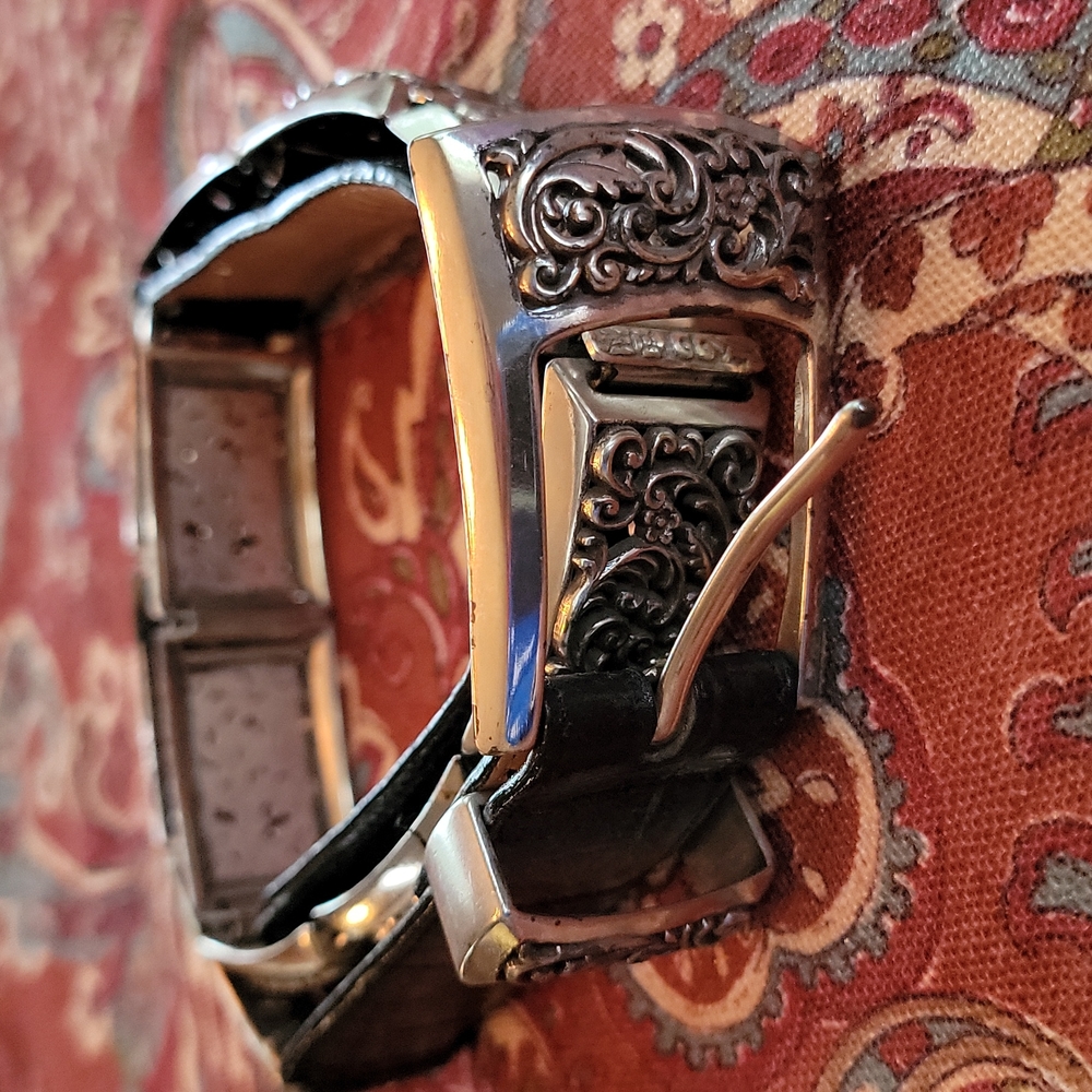 Brighton black embossed belt Medium